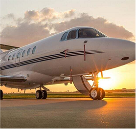 plane with sunset
